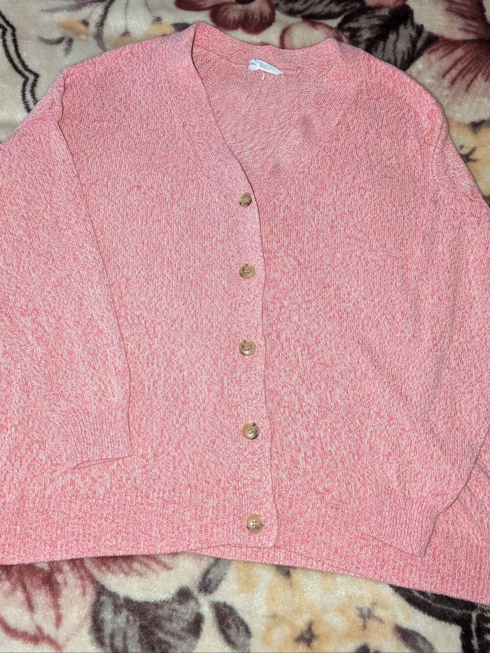 Candace Cameron Bure Women's Pink Button-Front Sweater Cardigan